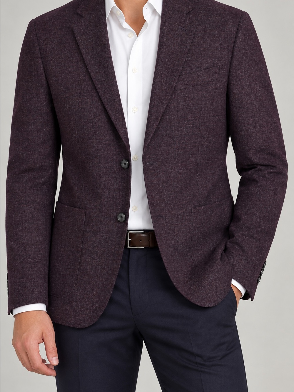 Ted Baker London Endurance Kyle SPJ Wool Blazer 38R Purple Brown Two Button